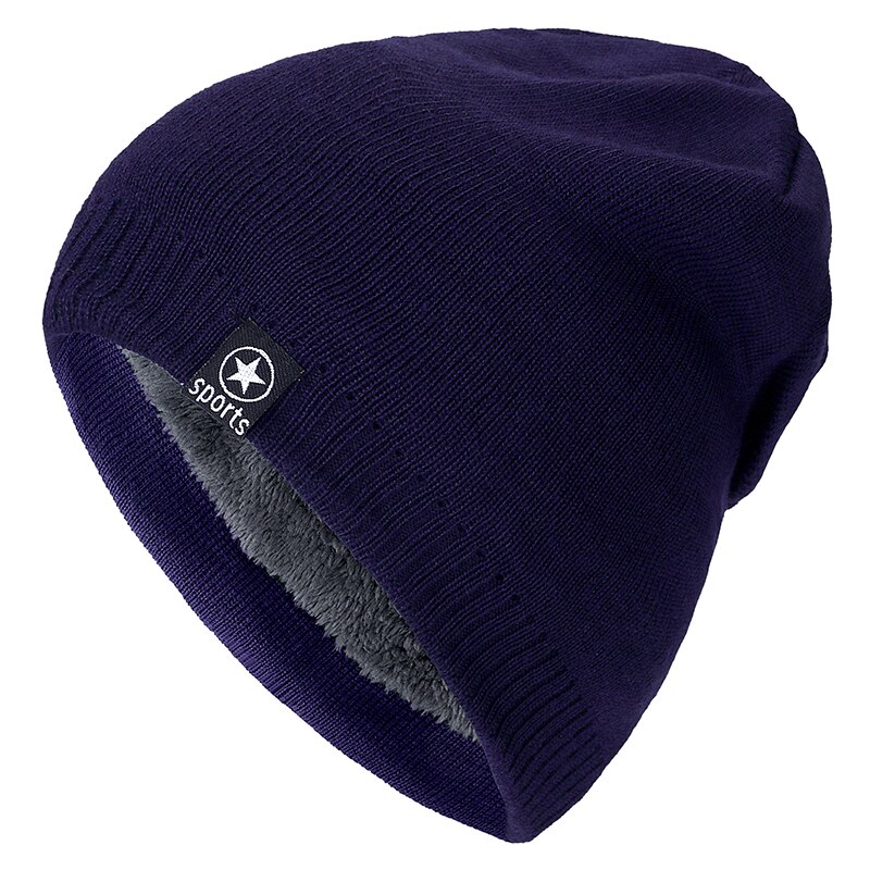Stjärna vintermössa lägg till päls varma mössor mössa baggy skullies stickad mössa för män kvinnor skidsport mössor keps