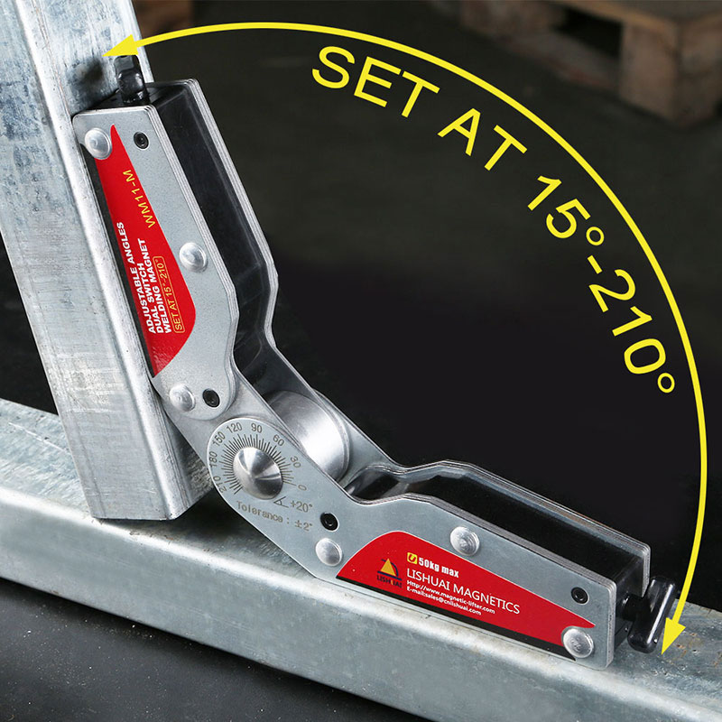 Lishuai Adjustable Angles Dual Switch Welding Magnet On/Off Neodymium Magnetic Clamp 15-210 Degree WM11-S