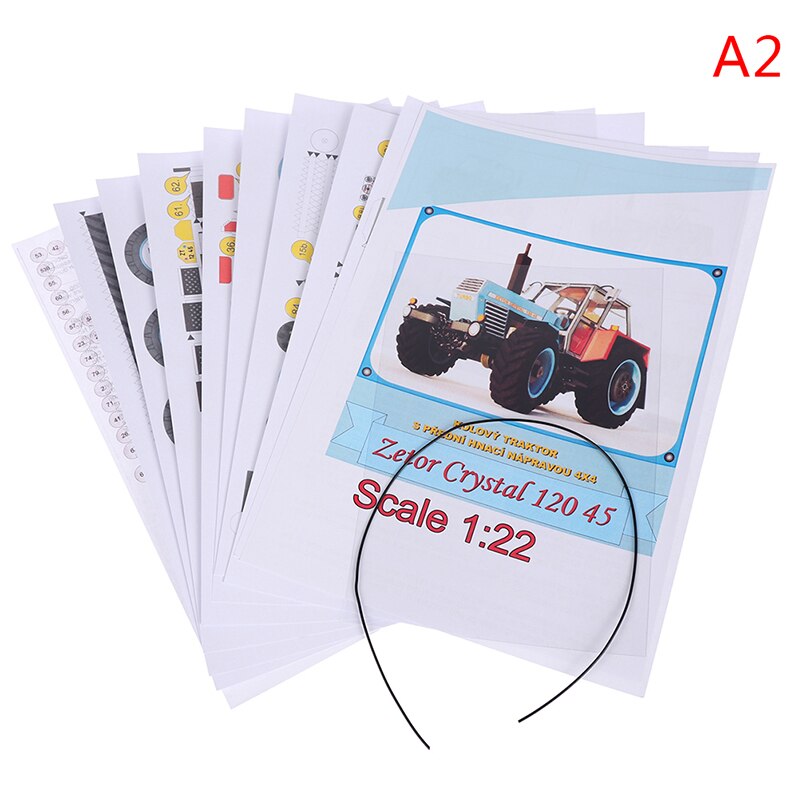 Folding Mini 3D Papercraft Crystal 120 45 Tractor Czech DIY Adult Craft: A2