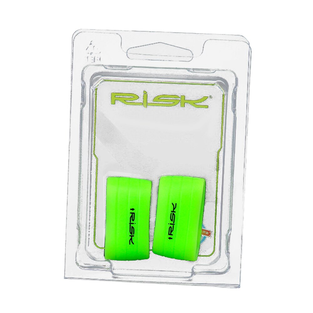 1 Pair Silicone Cycling Handlebar Tape Fixing Sleeve Waterproof Rubber Anti-Skip Road Bike Plugs Protective Ring: Green