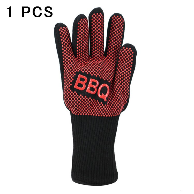 BBQ Gloves Extreme Heat Resistant Fireproof Heated Baking Cooking Microwave Bbq Barbacoa Kitchen Barbecue Oven Grill Gloves: green