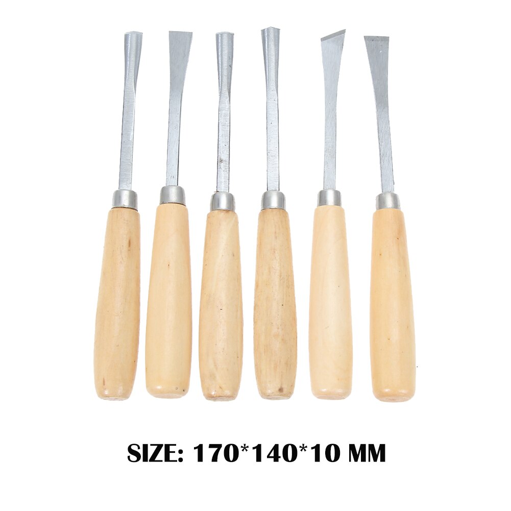 6Pcs Woodworking Carving Chisel Set DIY Manual Gouge Carve Blade Sculpture Woodwork Craft Cutter Tool for Woodworker Carpenter