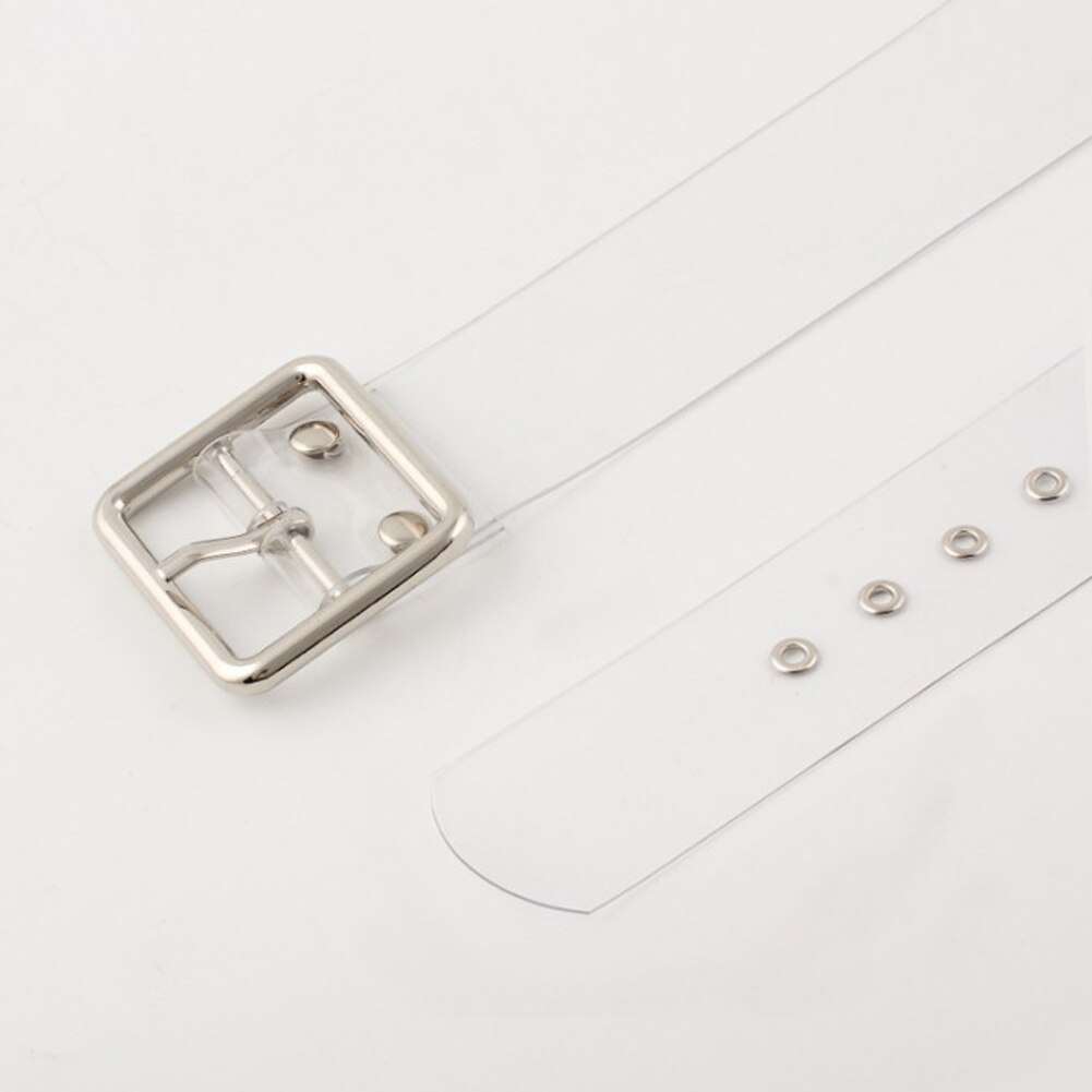Clear Heart Belt Women Simple Plastic PVC Transparent Dress Belts For Jeans Metal Pin Buckle Trouser Waistband: 2