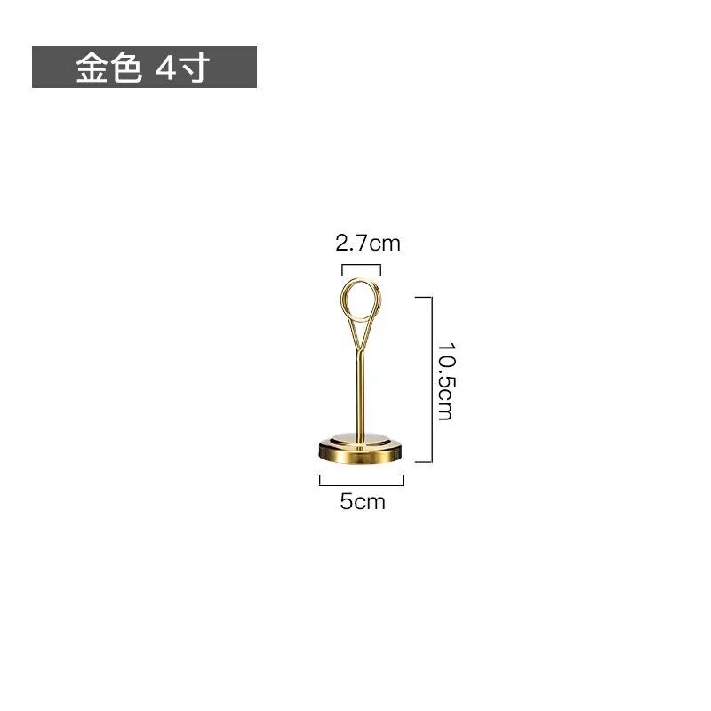 Rustfrit stål bord nummer holder sted kort holder bord billede holder tråd foto holder klip menu memo note stand: Guld lille