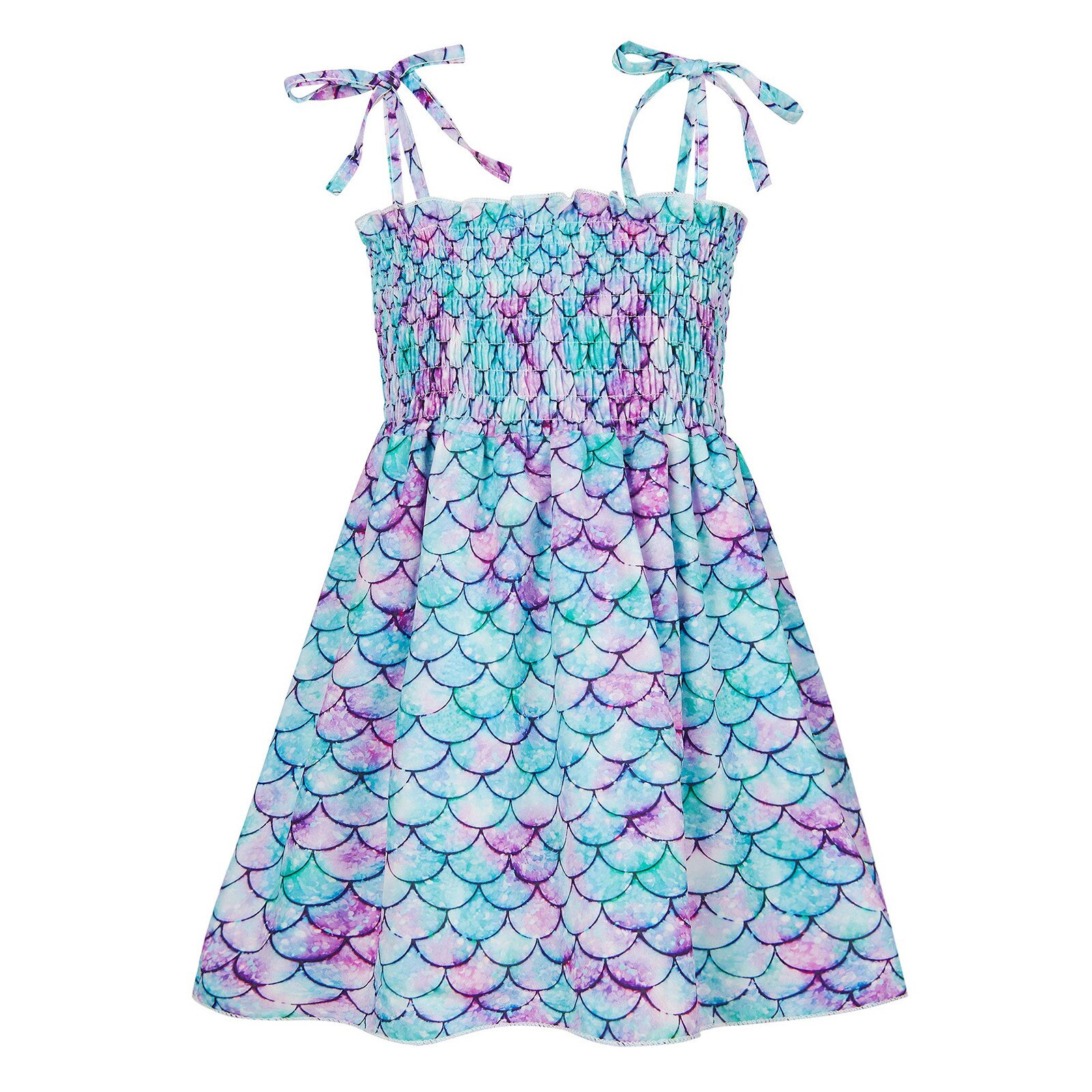 Peuter Schubben Prints Sling Jurk Kinderen Meisjes Prinses Jurk Zomer Mouwloze Strand Baby Leuke Strap Mini Gewaad Rokken Платье