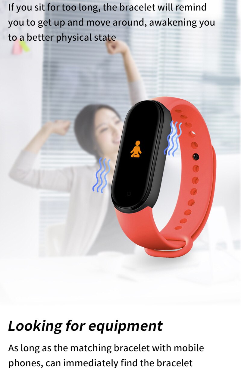 M5 slimme armbanden met kleurenscherm, sporttracker voor dames en heren, bluetooth fitnesshorloges, hartslagmeter en sportband voor android en ios