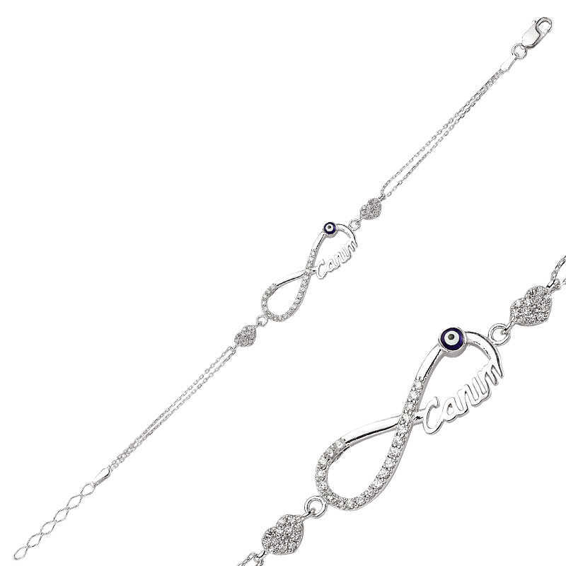 KUTAYDAN 925 Sterling Silver Infinity Bracelet - Unisex Chain Link Jewelry