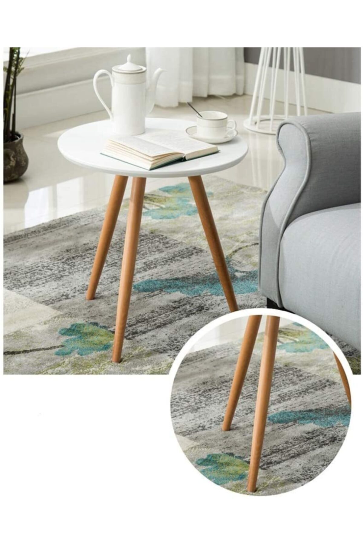 Nordic Simple Small Tea Table Corners Round Coffee Table Living Room Mini Sofa Side Table