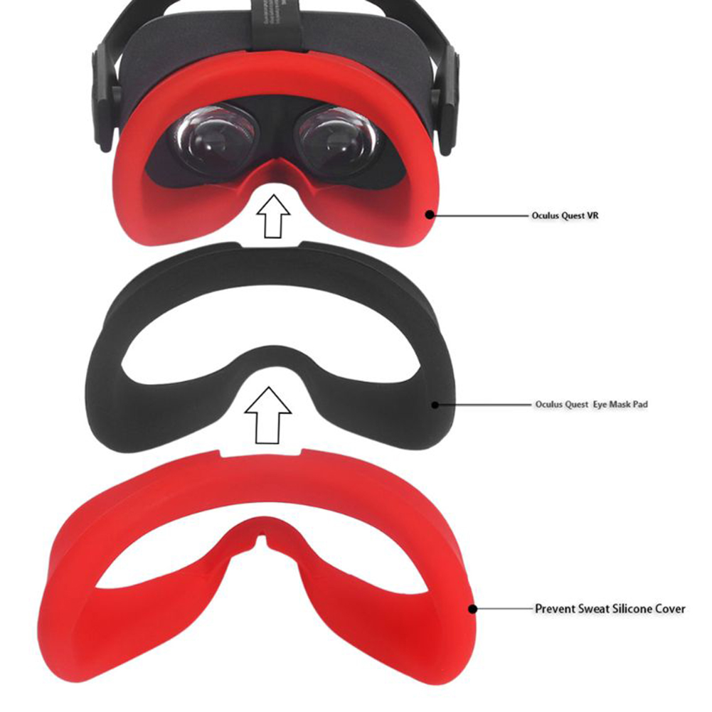 Zachte Anti-zweet Siliconen Oogmasker Case Stofkap Huidvriendelijk Accessoires voor Oculus Quest VR Bril voor Familie