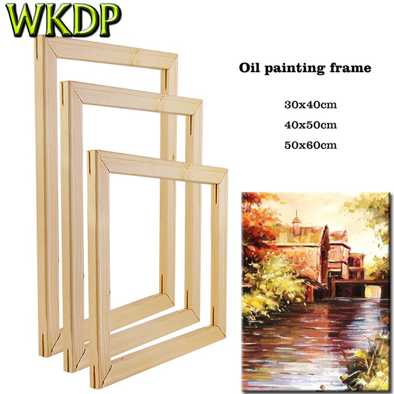 Large Size Natural Wooden Frame For Canvas Oil Painting By Numbers Diy Frame Inner Frame For Wall Art Home Decoration 40x50cm