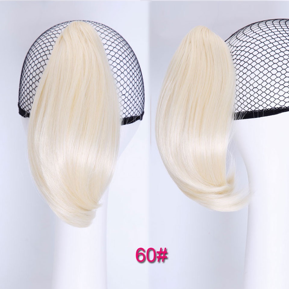 LUPU-coleta recta corta de 6 ", coleta sintética, cola de pelo Natural, garra resistente al calor, Clip en extensiones de cabello: 60
