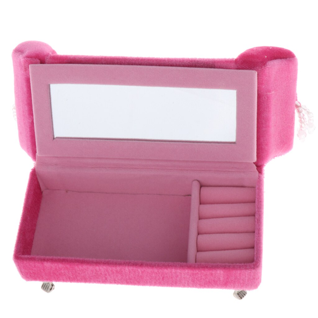 1/12 Scale Dollhouse Living Room Miniature Sofa Couch Loveseat Chair Mini Dolls House Furniture Model, Pink Jewelry Storage Box