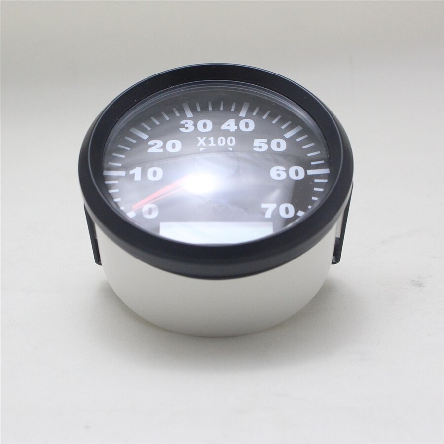 85mm LCD Digital Tachometer for Outboard Motor Boat Auto Tach Electric Motor 7000 RPM with Hour meter Red Backlight