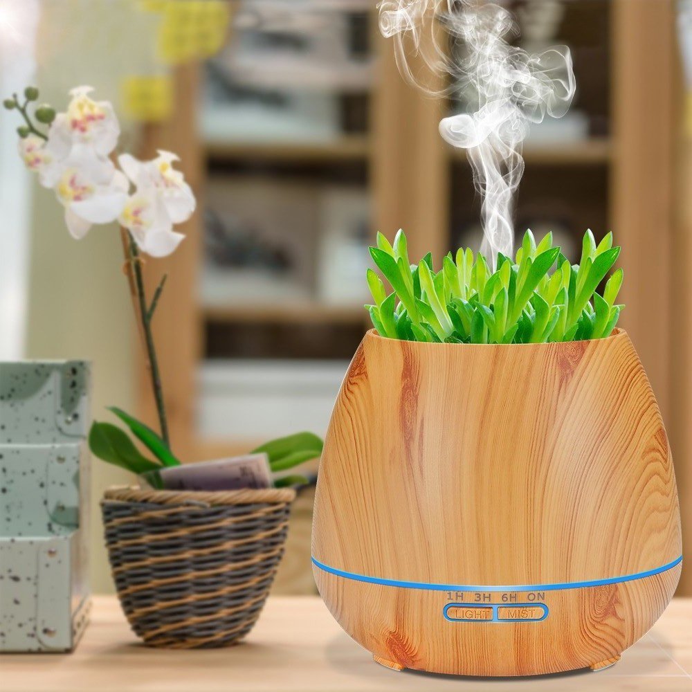 550ml wifi Electric Aroma air diffuser wood grain Ultrasonic air humidifier Essential oil Aromatherapy cool mist maker for home