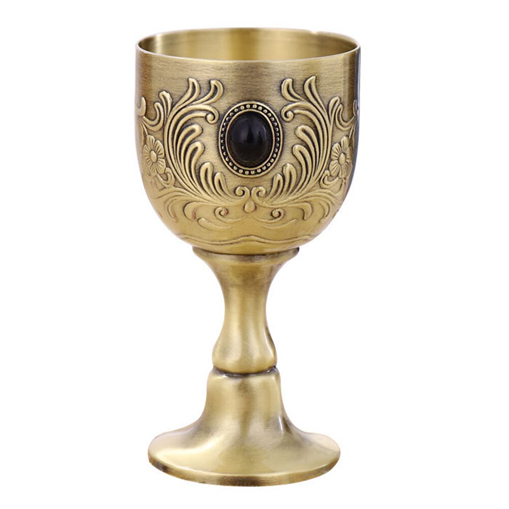 1Pc Wine Chalice Retro Wine Glass Personality Alloy Metal Mini Tall Wine Glass Wedding Party Decoration: Default Title