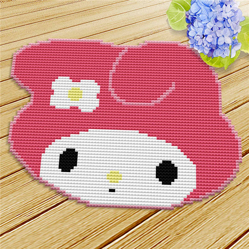 Prajna mignon animaux tapis couture loquet crochet Kits toile tricot tapis crochet point de croix Fomiaran pour couture bricolage Handmades: Black