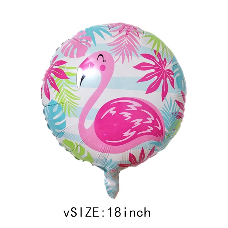 Tecknad enhörning svan flamingo 18 tum rund aluminiumfolie ballong barnfödelsedagsfest dekoration ballong leksaksballong: 1