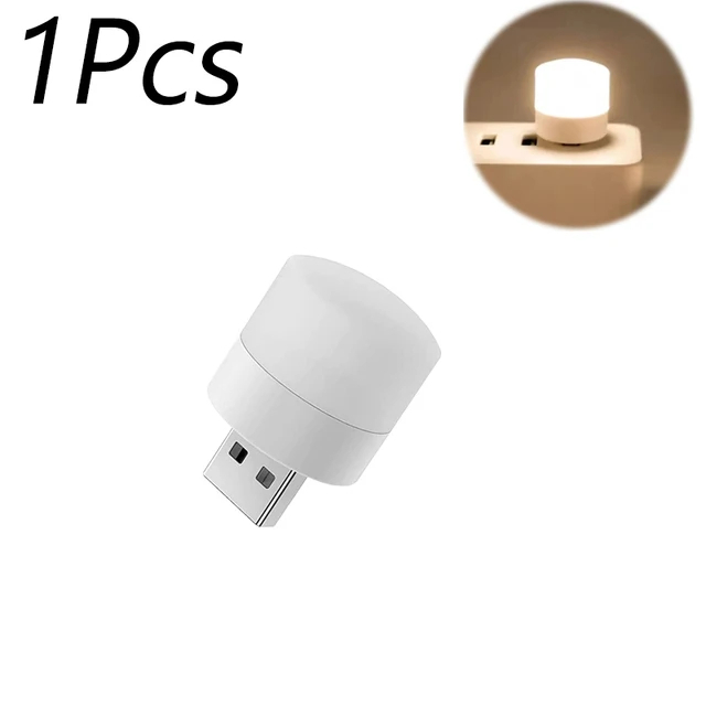 1/10PCS USB Plug Lamp 5V 1W Bright Eye Protection Book Reading Light Mobile Power Charging Warm White USB Small LED Night Light: Orange