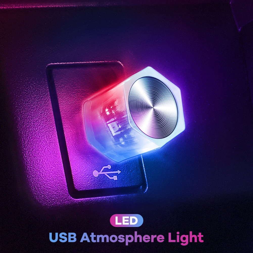 Bil usb ledet omgivelseslys billeselampe fargerik dekorativ lampe interiør atmosfære dekorasjoner lys tilbehør