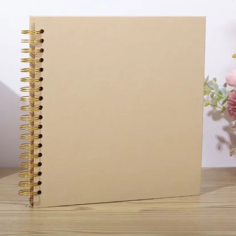 8- tommers diy-utklippsbokalbum med 40 sider, innbundet kraftpapir, utklippsbok med fotoalbum, minnebok for bryllup og jubileumsfamilie: Annen