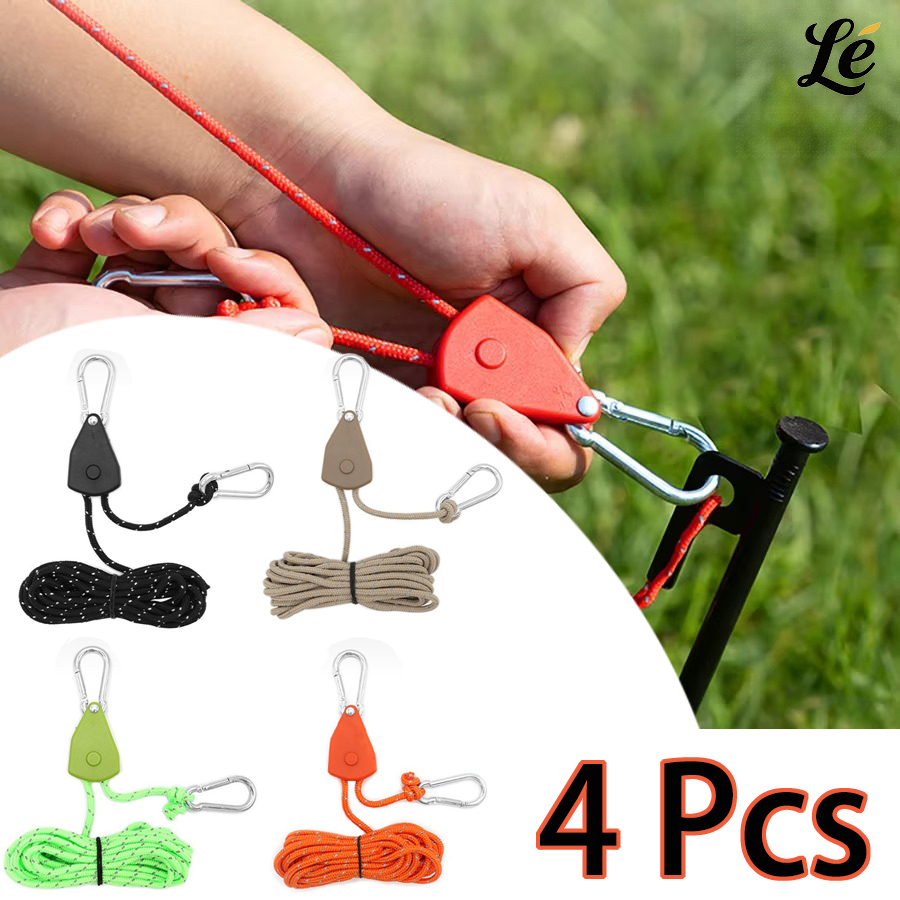 4 Ropes Adjustable Ratchet Rope Straps with Button... – Vicedeal