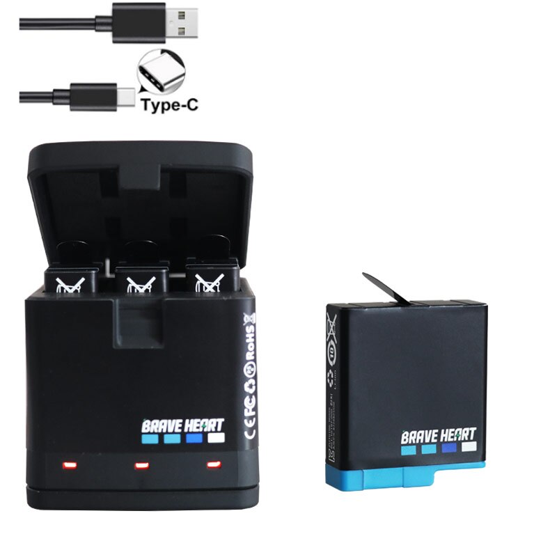 bateria hero 6 7 8 Hero5 Battery for GoPro Hero 5 hero6 Go Pro Hero 5 6 7 8 hero7 hero8 black Camera accessories: charger and 1battery