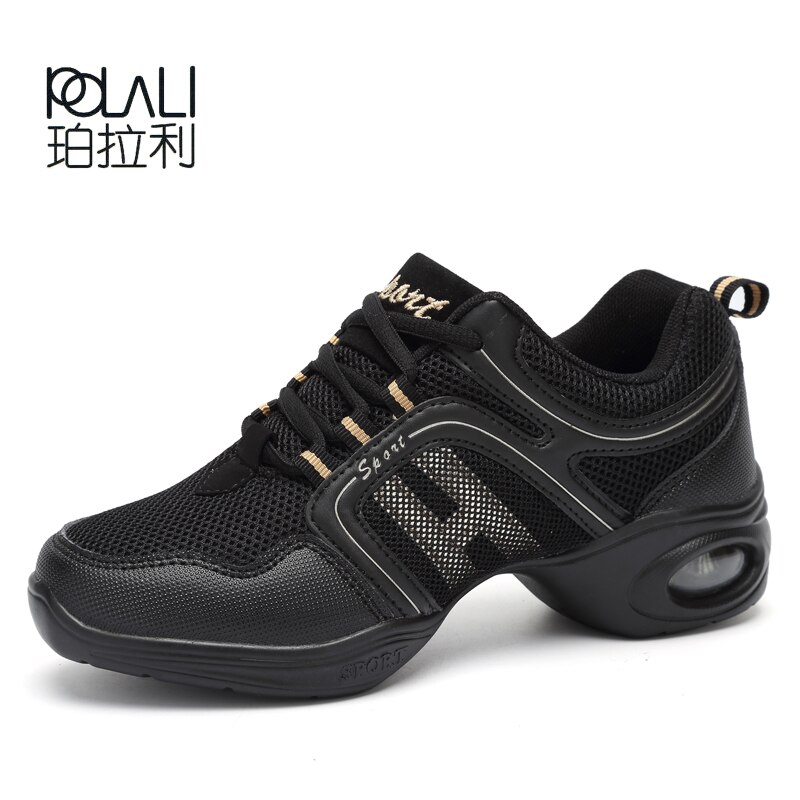 POLALI Dancing Shoes Woman Cheap Hip Hop Sport Sneakers Platform Dance Shoes Woman Modern Dance Shoes Jazz Footwear: heijin / 5.5