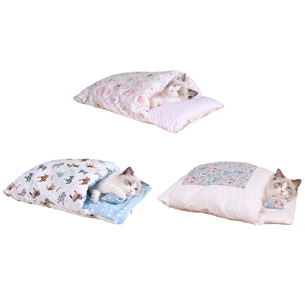 Cat Sleeping Bag Washable Comfortable Winter Pet Bed