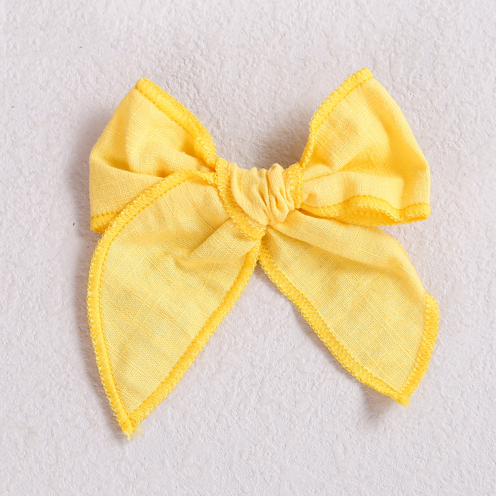 Baby Hair Clips Cotton Hairpin For girls Big Bows Barrettes Infant Linen Side Clips Hair Accessories Cute Hairgrips: 13