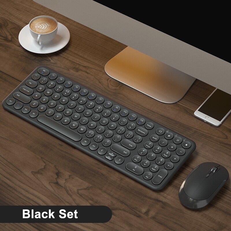2.4G Wireless Rechargeable Gaming Keyboard And Mouse Keyboard Gaming Mouse For Macbook PC Gamer Computer Laptop Keyboard: Black Set