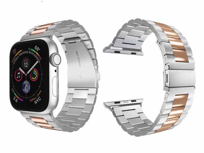 Apple montre bracelet acier inoxydable bracelet iWatch bracelet métal rose 38 40 42 44 sangle boucle apple série 4 3 2 1: hot pink / 38mmor 40mm