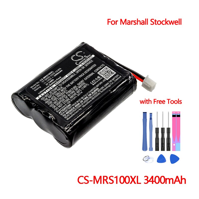 Bluetooth Speaker Batterij CS-MRS100XL Voor Marshall Stockwell Cameron Sino Oplaadbare Lautsprecher Batteria 3400Mah