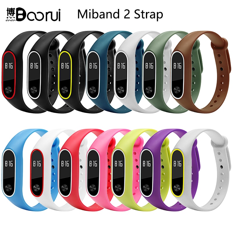 Correa BOORUI de silicona mi Band 2, doble color, reemplazo de correa mi band2, Correa inteligente para xiaomi mi2