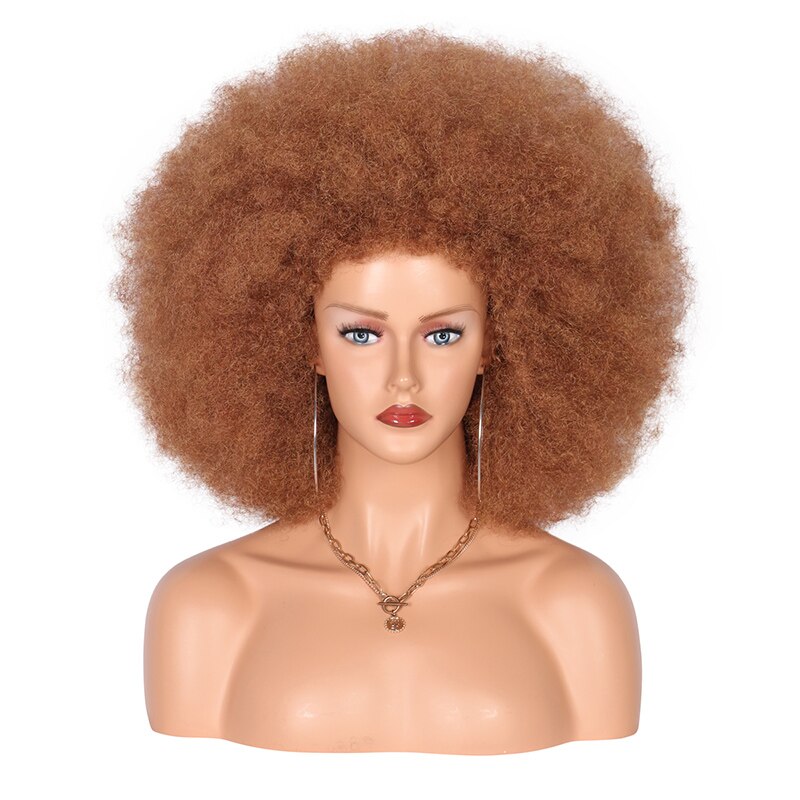 Kalyss 16 Inches Afro Kinky Curly Wigs for Black Women Short Large Bouncy Curly Wigs Soft Premium Synthetic Hair Wigs