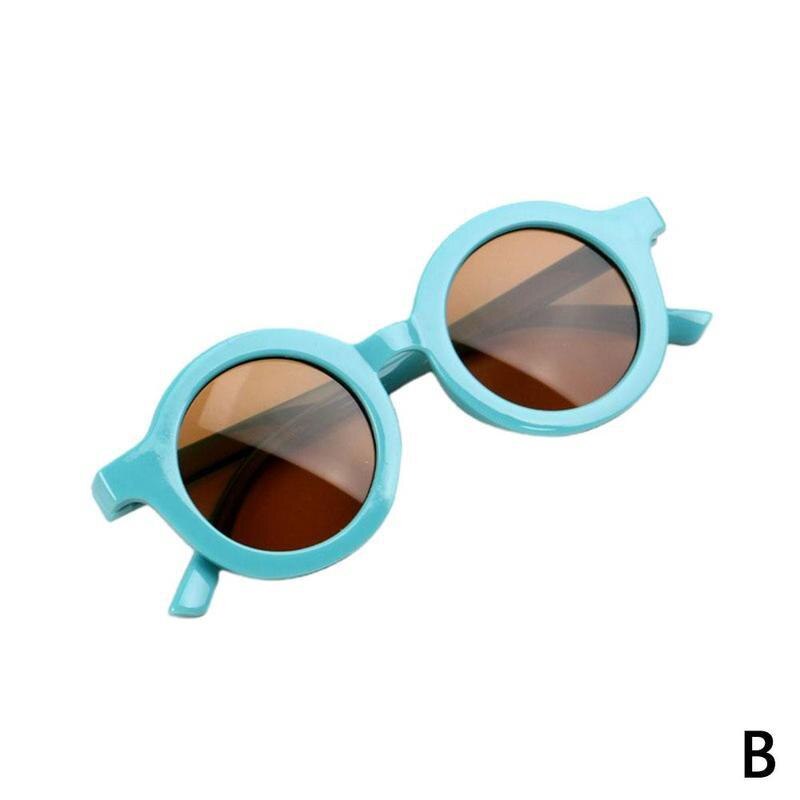 Retro Ronde Kinderen Zonnebril Jongens Meisjes Zon Bescherming Brillen Glazen Kleurrijke Uv Vintage Zonnebril Kinderen Klasse X9O4: B
