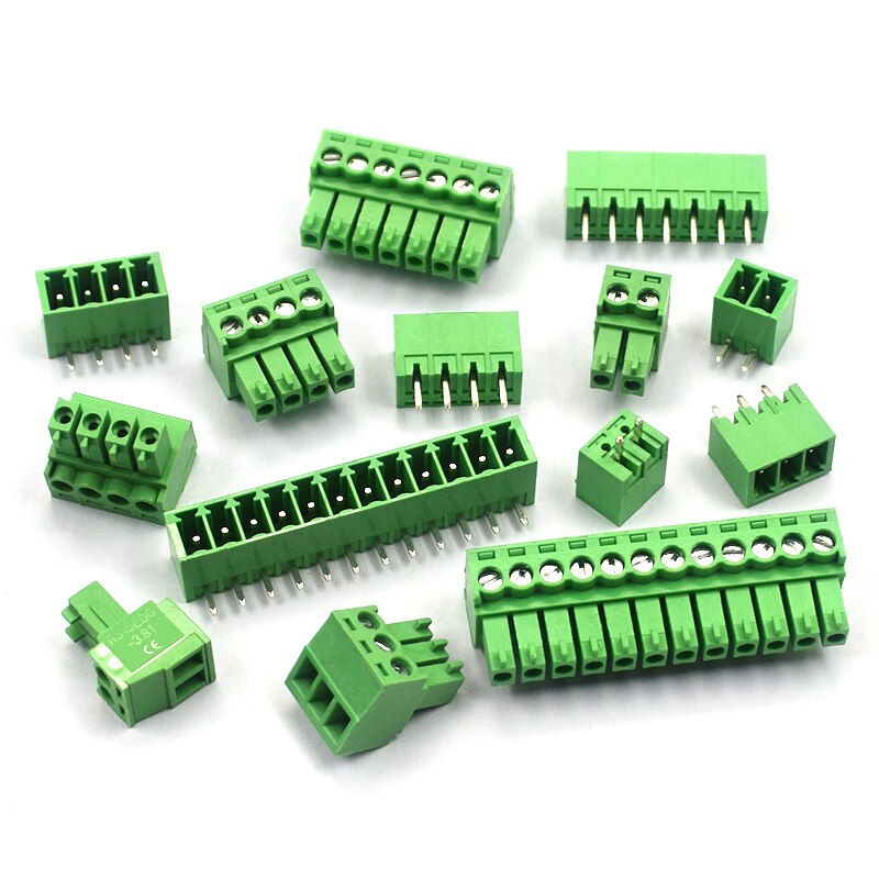 5set KF2EDG 3.5MM plug-in 15EDG pcb terminal curved straight needle + socket 2p 3p 4p 5p 6p 7p 8p 9p 10p 12p