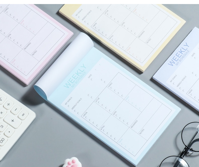 Kawaii A4 planificateur mensuel A5 Plan hebdomadaire Agenda 365 jour cahier école fournitures de bureau Journal livre papeterie Kpop