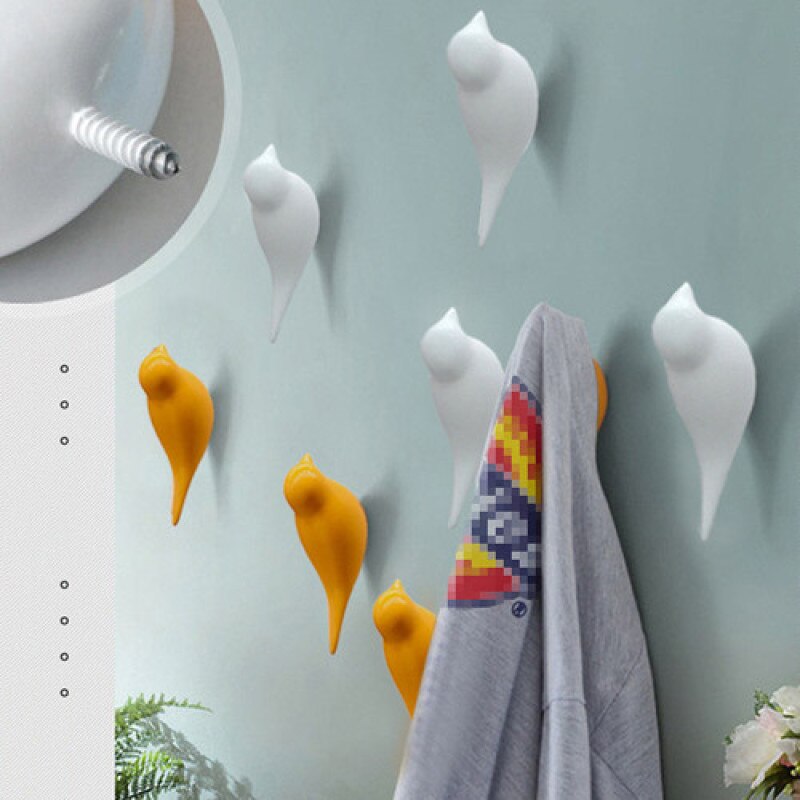 Wall Hooks Bird Decoration Resin Wood Grain Hooks Bedroom Door After The Animals Hooks 3D Coat Hook Single Wall Hanger