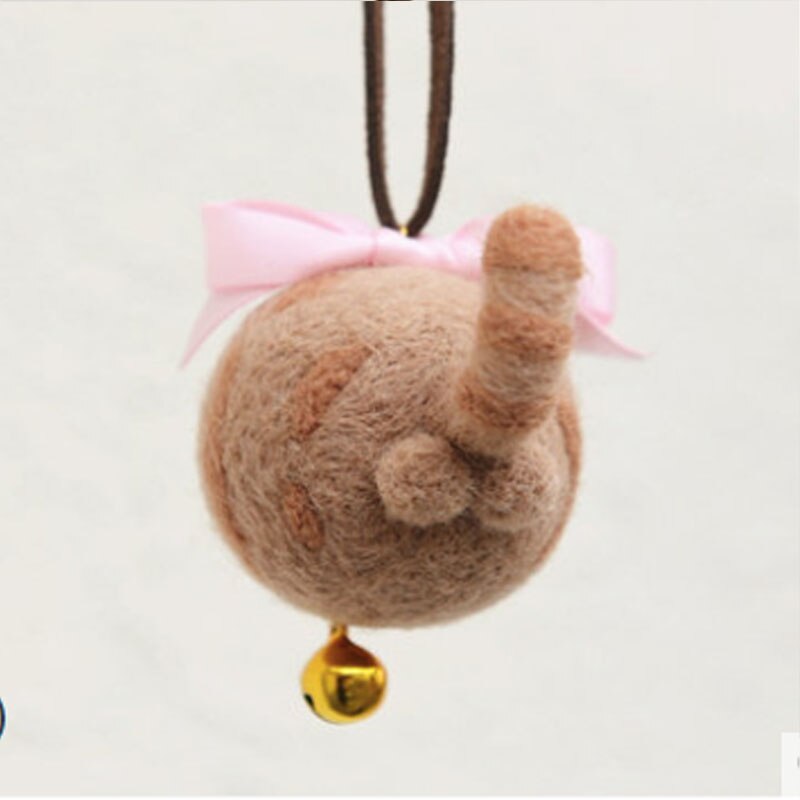 1 ensemble, laine feutre sac de musique kitty chat cul chat oeuf chat patte de chat palmier bricolage à la main vous devez le faire vous-même: Jaune clair