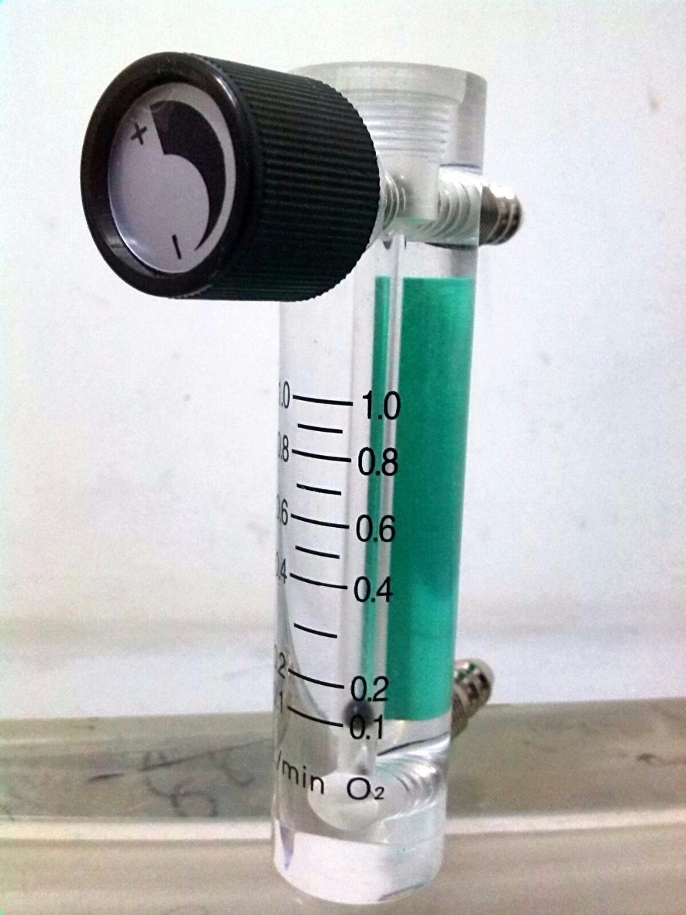 Acryl Gas Lucht Zuurstof Flowmeter Flowmeter Countor Indicator O2 Met Klep Messing Connector 0.1Mpa 0.1-1.0L/Min hoogte 93Mm