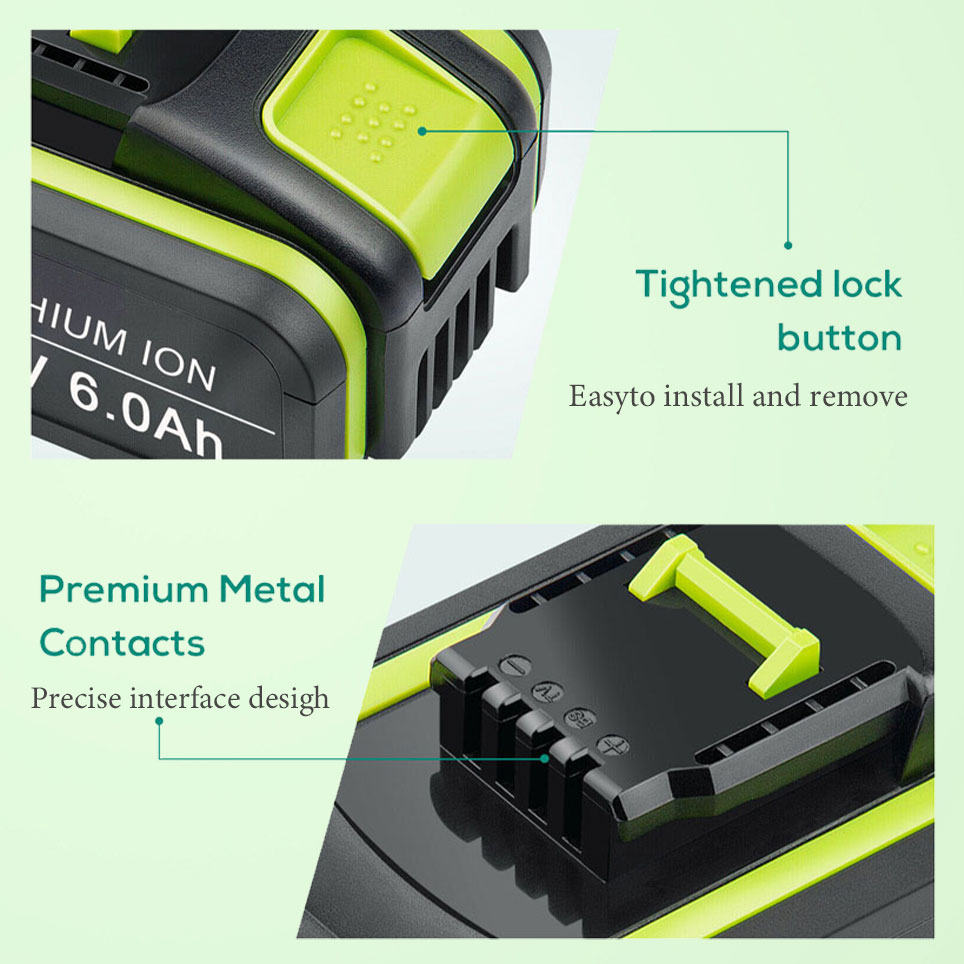 Batería recargable Worx 20V Max, 2022 mAh, WA3551, WA3551.1, WA3553, WA3641, WX373, WX390, 6000