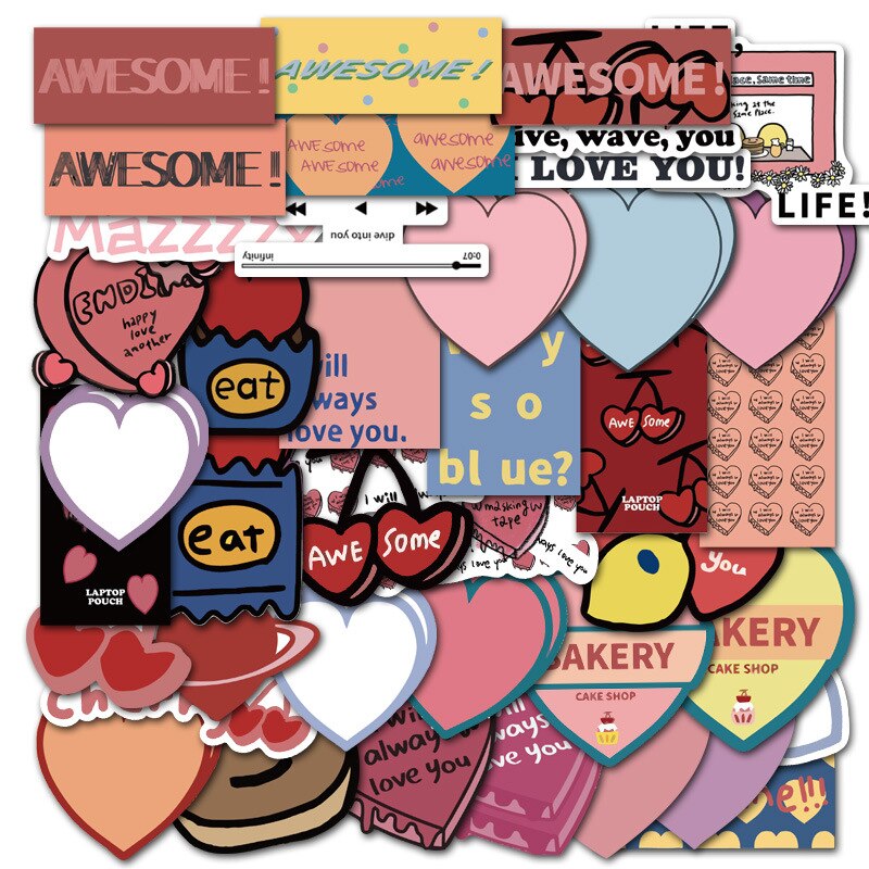 10/30/50 sztuk geometryczne lista postęp bar różowy miłość walizka telefon komórkowy naklejka na laptopa graffiti dekoracji hurtowych