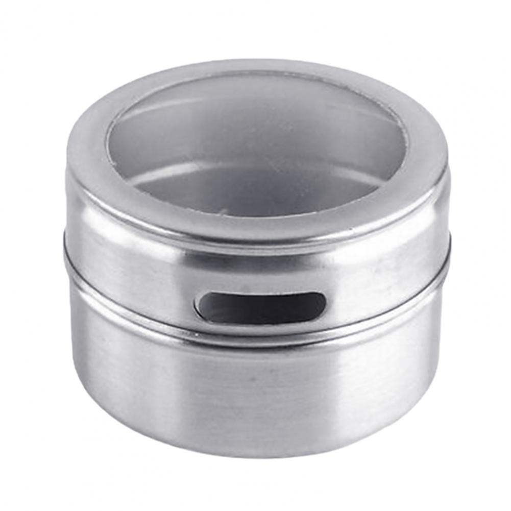 Stainless Steel Magnetic Spice Pot Jar Dustproof Visible Seasoning Box Cruet Can Kitchen Organizer Supplies Tightness Easy Open
