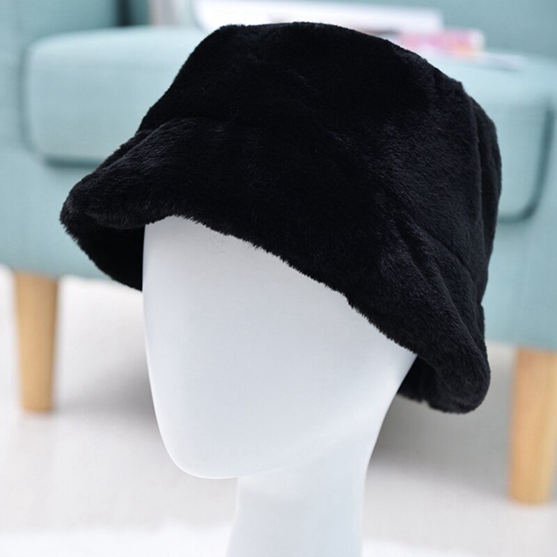 Chapeau en peluche pour femmes, coréenne, coupe-vent tendance, chapeau à bord plat, large, automne et hiver: BK