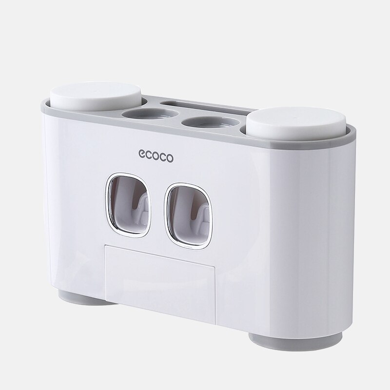 Automatic Toothpaste Dispenser 4 Toothbrush Holders Bathroom Toilet Wall-mounted Toothbrush Storage Toothpaste Squeezer: 4