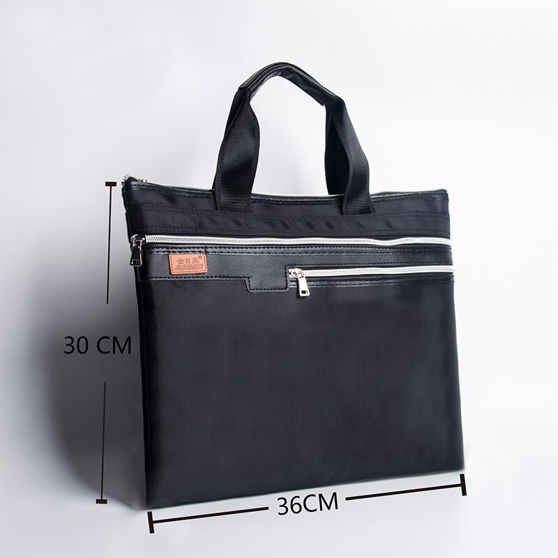 Canvas Office Zipper Bag For Portable File Bags Large Capacity Men's And Women's Handbags