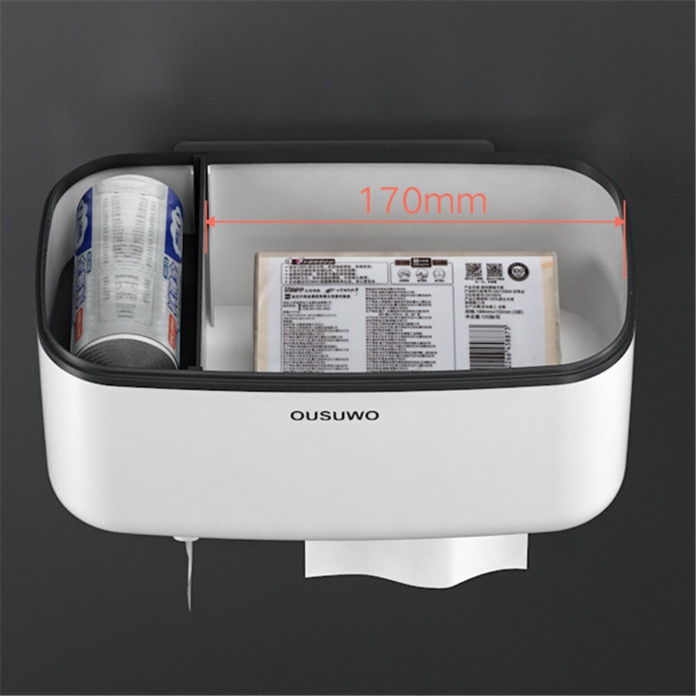 Wall Mounted Toilet Paper Holder Waterproof Tray Roll Tube for Toilet Paper Storage Box Tray Tissue Box Shelf Bathroom Product