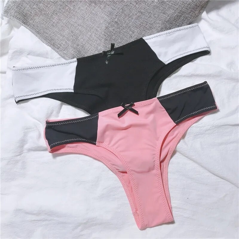 Bragas rosadas para chicas jóvenes, bragas de seda de leche para mujeres, bragas sexis de cintura baja, braguitas a juego, bragas para mujeres