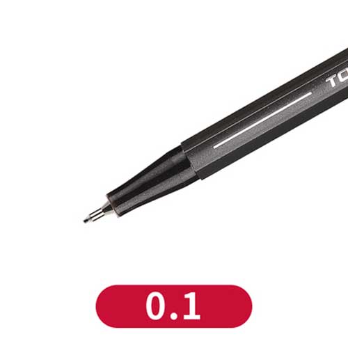 Bolígrafo Pigma micron de color negro, perfilador de delineador, rotuladores de dibujo a prueba de decoloración, suministros de arte, Manga, cepillo de escritura de cómic: 0.1mm-Waterproof