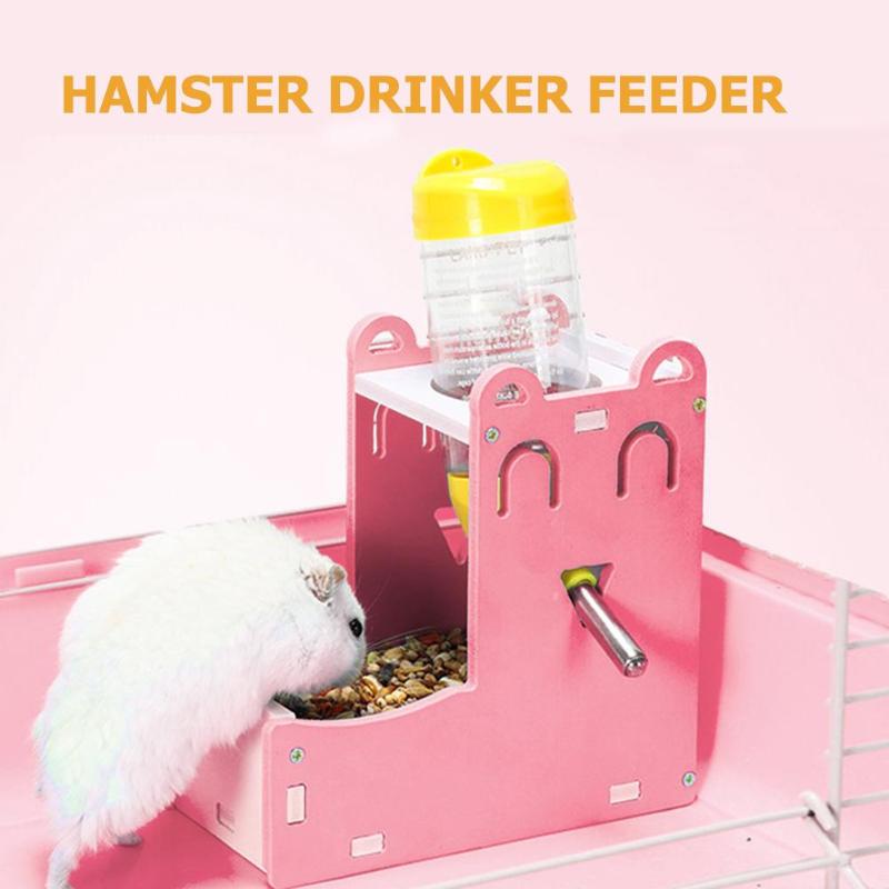 Hamster automatisk vand fontæne drikker mad feeder til hamster sød mini vand feeder mad skål kæledyr forsyninger